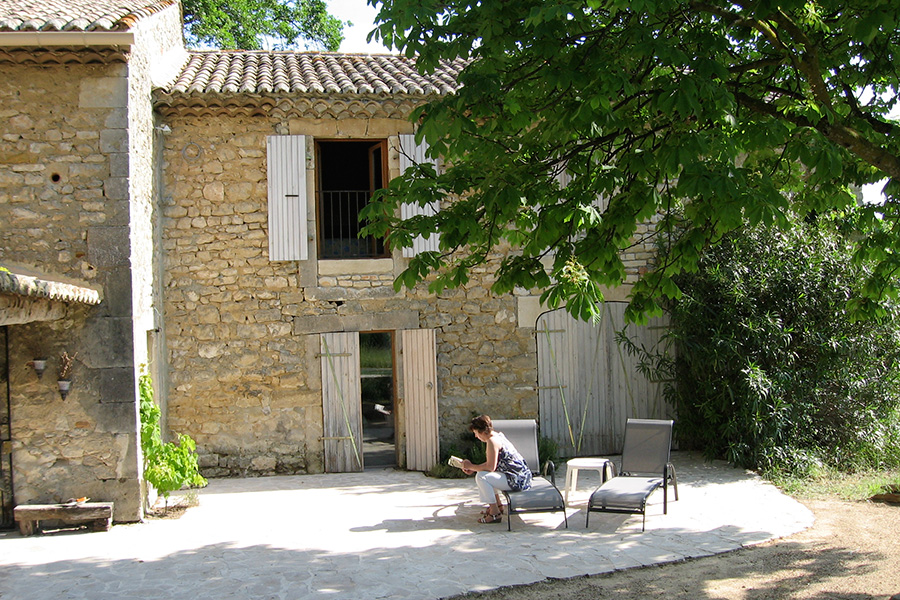 Terrasse avec transats