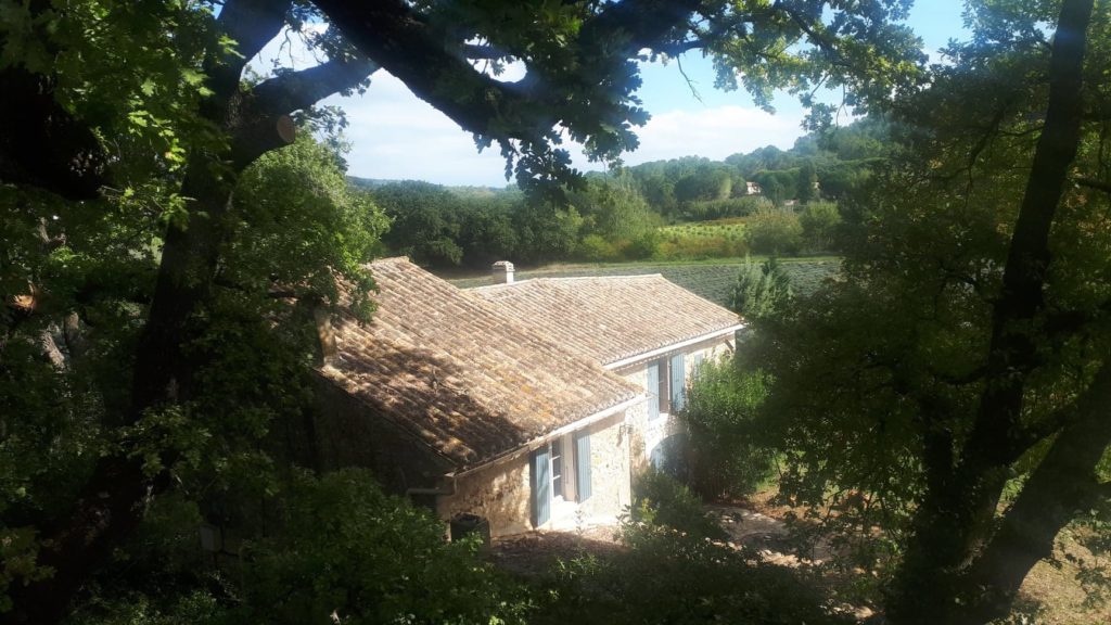 Vue depuis les chênes autour de la propriété